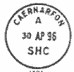 Non-pictorial Caernarfon postmark .